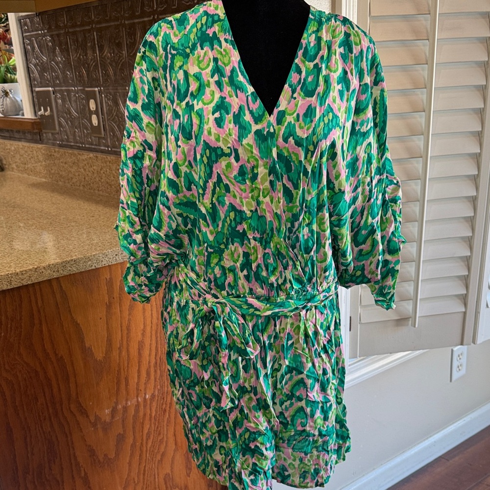 Cupshe Green and Pink Patterned Jumpsuit